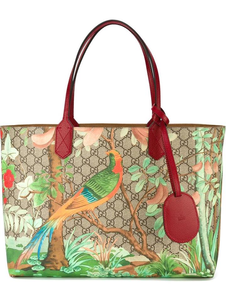 Gucci 'tian Gg Supreme Boston' Tote, Women's, Green, Calf Leather