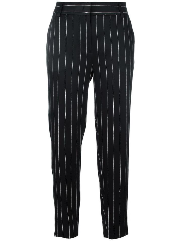 Dkny Satin Pinstripe Trousers, Women's, Size: 6, Black, Viscose