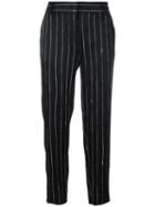 Dkny Satin Pinstripe Trousers, Women's, Size: 6, Black, Viscose