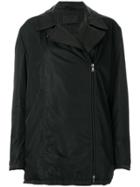 Prada Vintage Off-centre Zipped Coat - Black