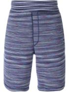Missoni Striped Knit Shorts, Men's, Size: Xl, Blue, Cotton