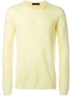 Roberto Collina - Ribbed Trim Jumper - Men - Cashmere - 54, Yellow/orange, Cashmere