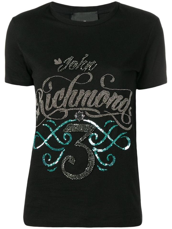 John Richmond Sequinned Logo T-shirt - Black