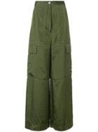 Sonia Rykiel Rive Gauche Striped Cargo Trousers - Green