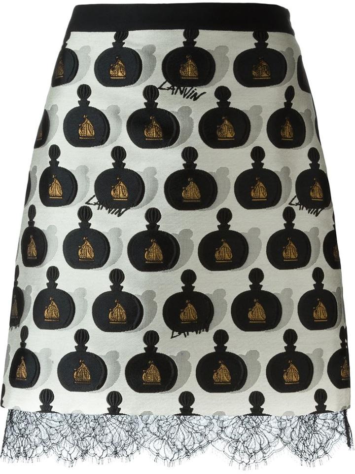 Lanvin Bottle Print Jacquard Skirt