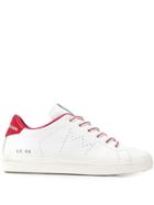 Leather Crown Perforated Detail Sneakers - White