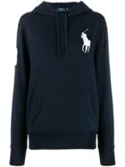 Polo Ralph Lauren Oversized Logo Hooded Sweater - Blue