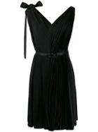 Prada Belted Pleated Dress - Black