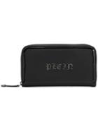 Philipp Plein Logo Plaque Zip Around Wallet - Black