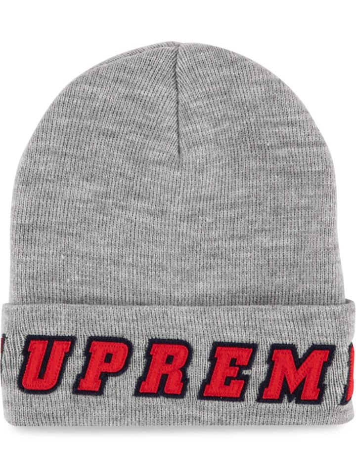Supreme Felt Logo Beanie - Grey