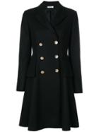 Versace Collection - Double-breasted Flared Coat - Women - Polyamide/polyester/viscose/wool - 42, Black, Polyamide/polyester/viscose/wool