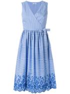 Striped Wrap Dress - Women - Cotton/polyamide/spandex/elastane - L, Blue, Cotton/polyamide/spandex/elastane, P.a.r.o.s.h.