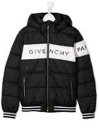 Givenchy Kids Contrast Logo Padded Jacket - Black