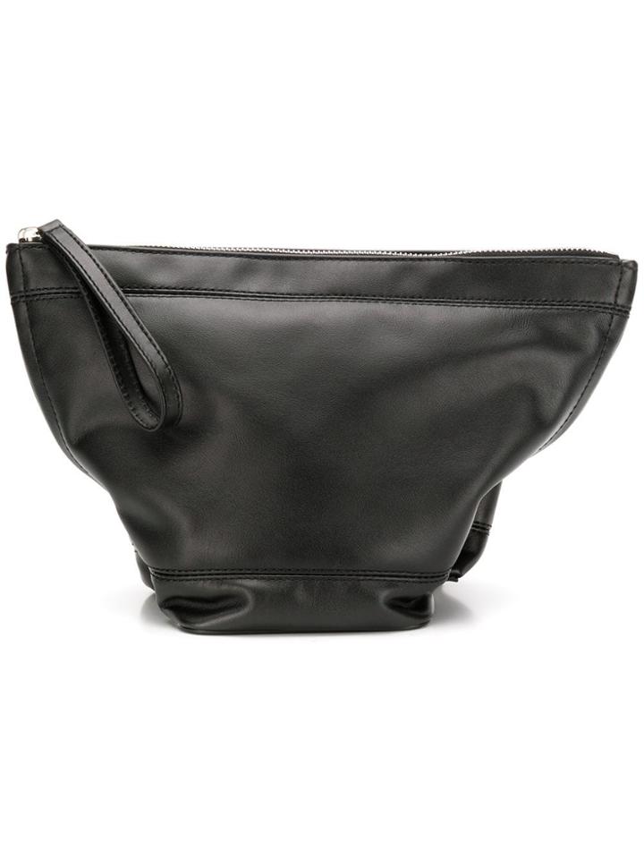 Paco Rabanne Zip Top Clutch Bag - Black