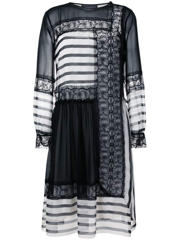 Alberta Ferretti Contrast Panel Dress - Black