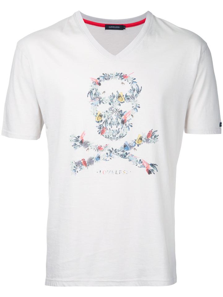 Loveless - Skull Print T-shirt - Men - Cotton - 1, Nude/neutrals, Cotton