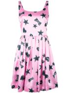 Moschino Star Print Dress, Women's, Size: 38, Pink/purple, Silk/viscose
