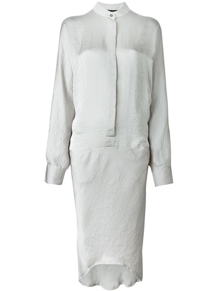 Haider Ackermann Satin Asymmetric Shirt Dress