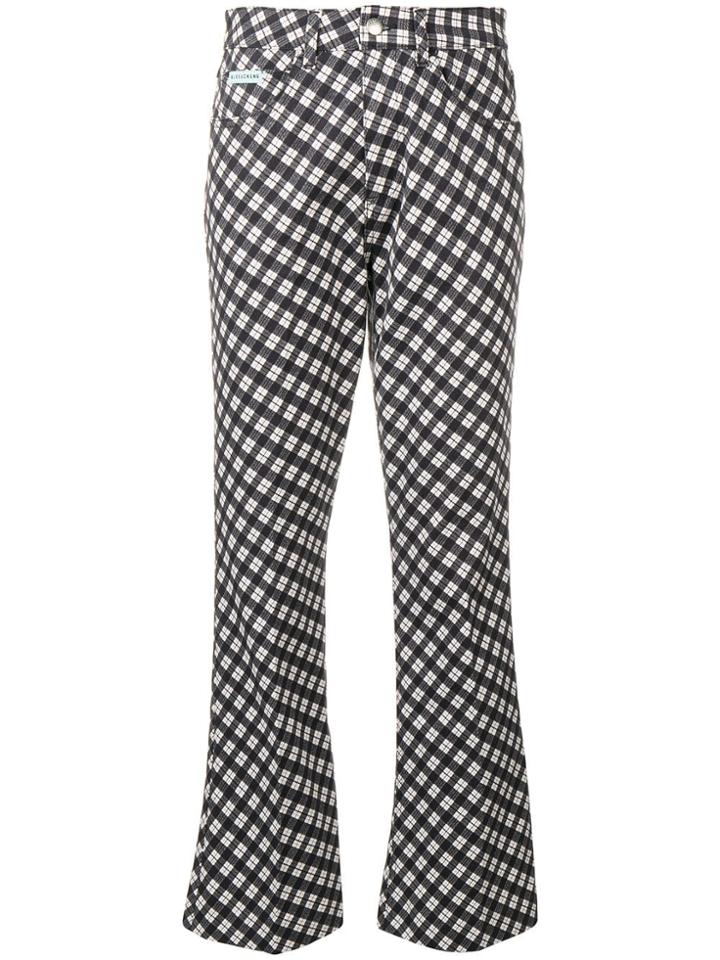 Alexa Chung Checked Flared Trousers - Black
