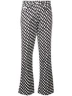 Alexa Chung Checked Flared Trousers - Black