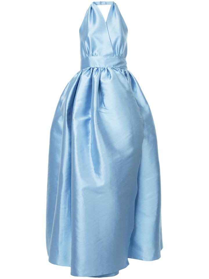 Alexis Mabille Backless Flared Gown - Blue
