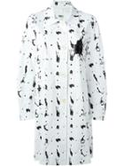 Mm6 Maison Margiela Paint Splatter Coat, Women's, Size: 38, White, Cotton/spandex/elastane/viscose