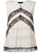 Twin-set Lace Detail Top, Women's, Size: Xxs, Nude/neutrals, Viscose/polyamide