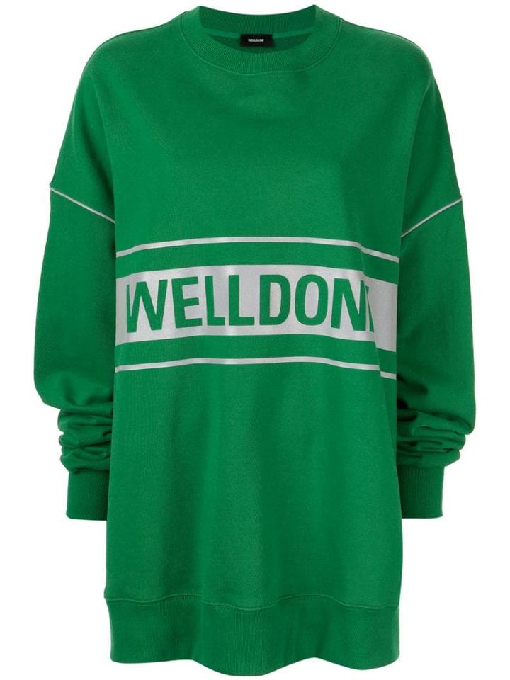 We11done Printed Logo Sweatshirt - Green