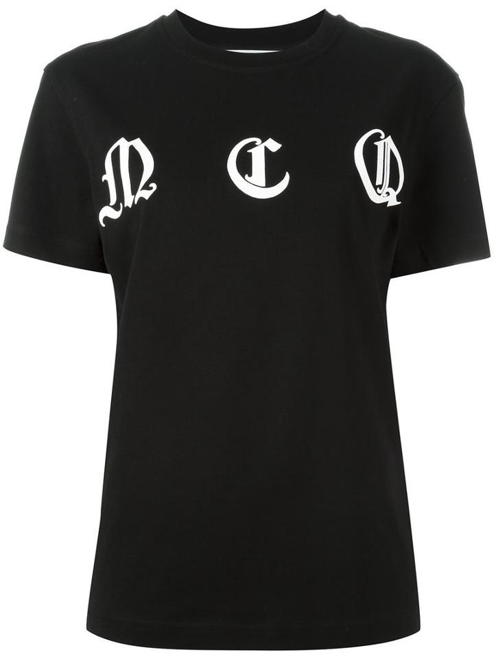Mcq Alexander Mcqueen Logo Print T-shirt, Women's, Size: Small, Black, Cotton
