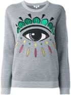 Kenzo 'eye' Jumper, Women's, Size: Medium, Grey, Acrylic/wool