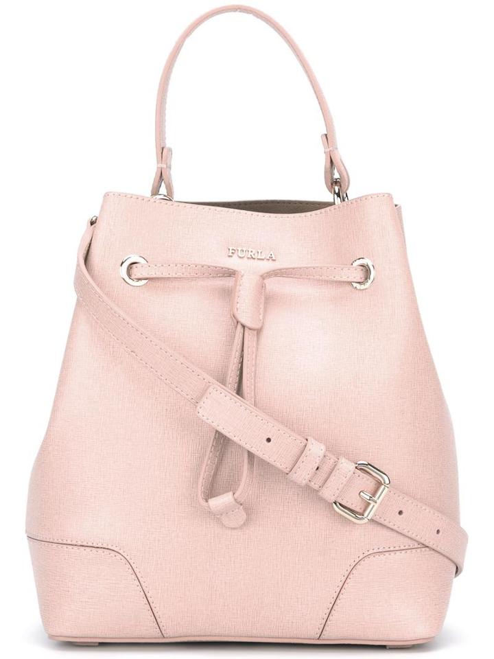 Furla Drawstring Bucket Tote, Women's, Pink/purple, Leather