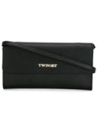 Twin-set Logo Plaque Crossbody Bag, Women's, Black, Leather/polyester