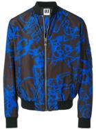 Les Hommes Urban Graffiti Printed Bomber Jacket - Black