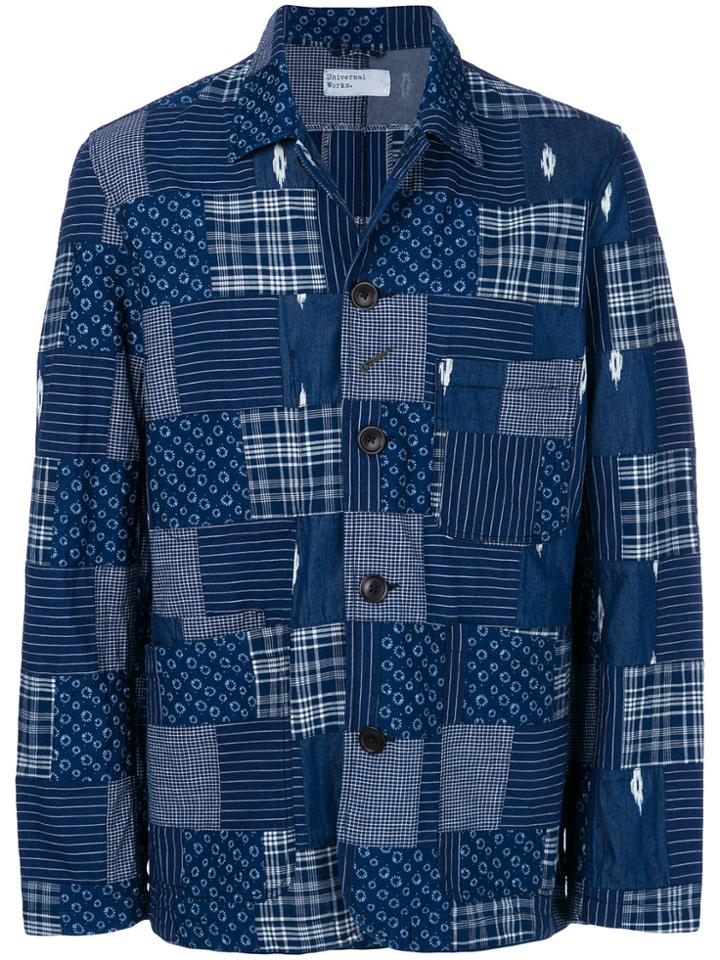 Universal Works Bakers Patchwork Jacket - Blue