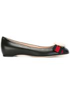 Gucci Web Trim Corsage Ballerinas - Black