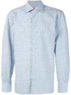 Isaia Checked Shirt, Men's, Size: 16 1/2, Grey, Cotton