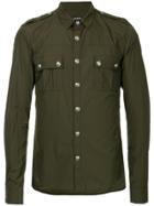 Balmain Fitted Military Style Shirt - Green
