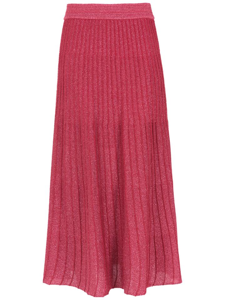 Nk Knit Midi Dskirt - Red
