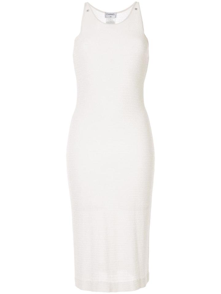 Chanel Vintage Sleeveless Fitted Dress - White