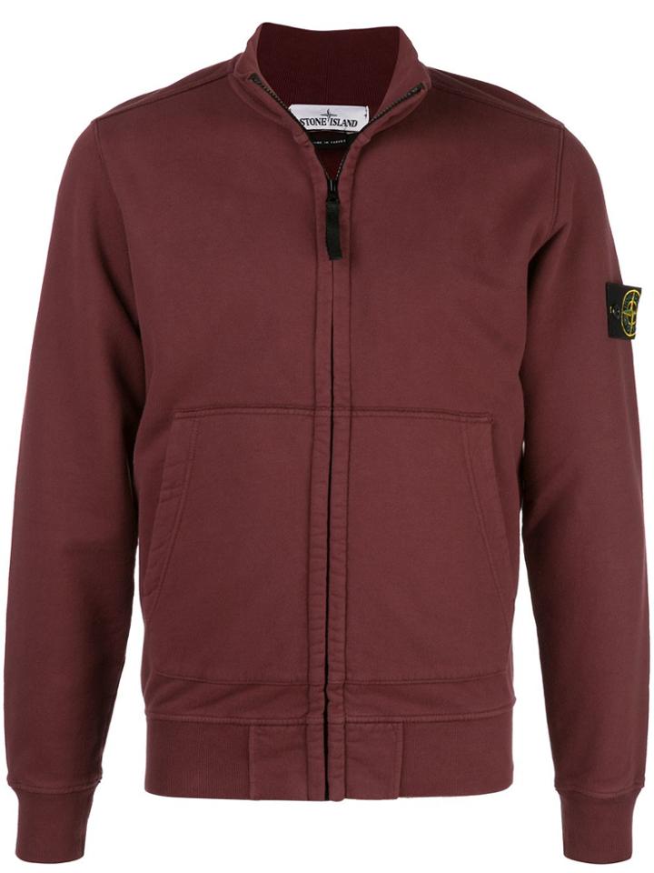 Stone Island Logo Patch Jacket - Red