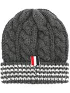 Thom Browne Chunky Cable Cashmere Hat - Grey