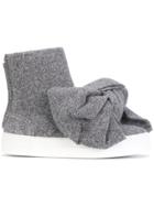 Joshua Sanders Bow Detail Lurex Boots - Grey
