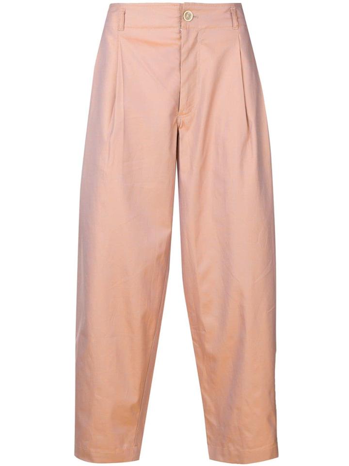 Comme Des Garçons Shirt Cropped Wide-leg Trousers - Neutrals