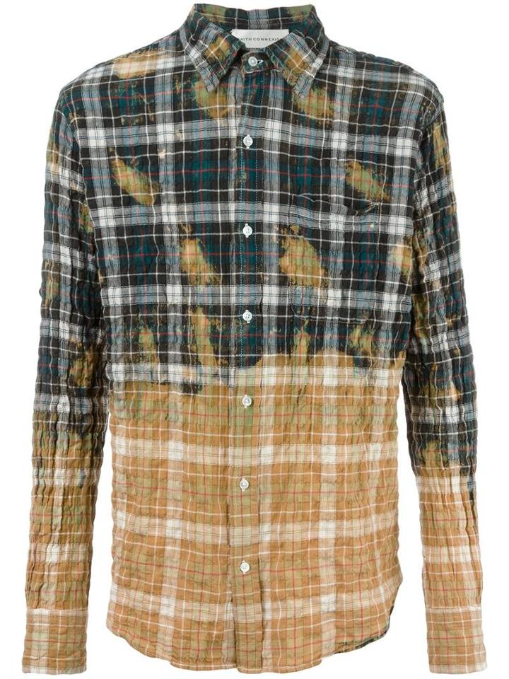 Faith Connexion Checked Shirt, Men's, Size: Large, Orange, Cotton/spandex/elastane