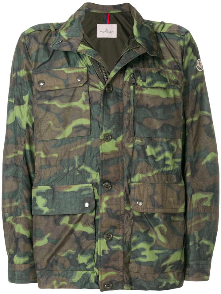 Moncler Camouflage Zipped Jacket - Red