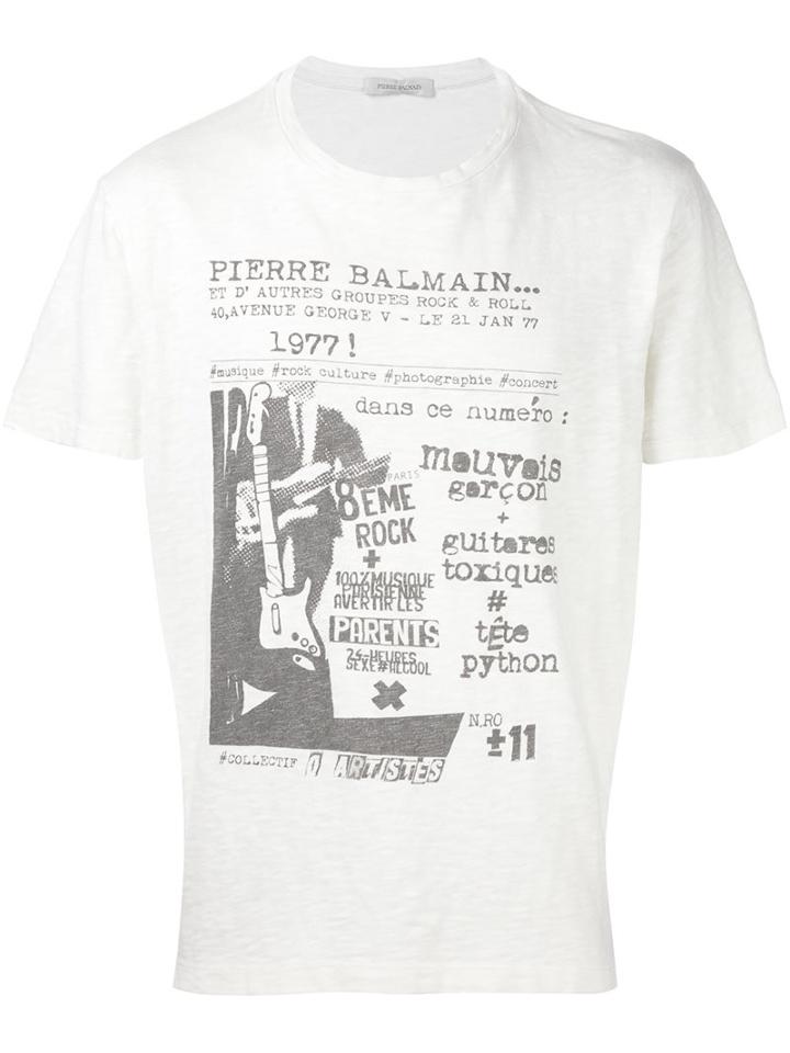 Pierre Balmain Rock Concert Print T-shirt, Men's, Size: 50, Cotton