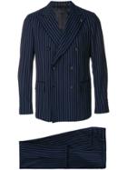 Gabriele Pasini Pinstripe Double Breasted Suit - Blue