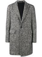 Tagliatore Classic Tweed Coat - Black