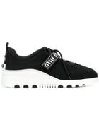 Miu Miu Logo Touch-strap Sneakers - Black