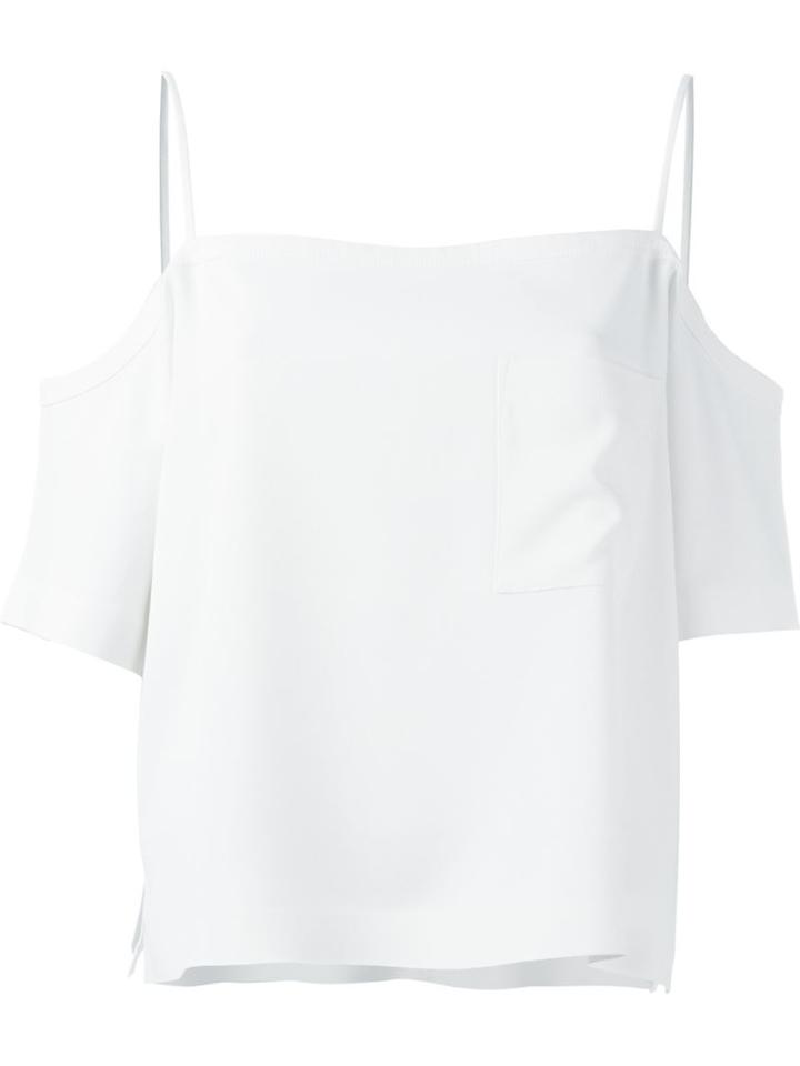T By Alexander Wang Off-shoulder Crepe Top, Women's, Size: 2, White, Polyester
